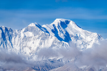 Wall Mural - Makalu Peak and Kanchenjunga of Himalaya mountains in Shigatse city Tibet Autonomous Region, China.

