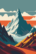 Mountain Matterhorn Swiss Alps Landscape At Europe Switzerland Vector