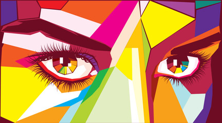 Wall Mural - Pop art geometric eyes