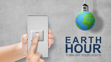 Wall Mural - Earth Hour Concept