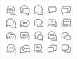 chat and comment icon set. Speech bubble line icon symbol vector