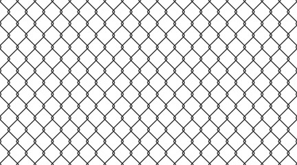 steel wire chain link fence seamless pattern. metal lattice with rhombus, diamond shape silhouette. 