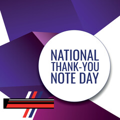 Wall Mural - NATIONAL THANK-YOU NOTE DAY. Design suitable for greeting card poster and banner