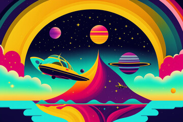 Wall Mural - ufo in the sky