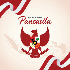 Wall Mural - Hapyy birthday Pancasila day design template