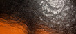 Leinwandbild Motiv Abstrakt black-white-orange background,dramatic night sky with stars,light reflections on a glass pane,light spots,grunge background with space,art background for design,