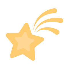 cute good night shooting night star for kids, vector illustration. cartoon drawing of lullaby elemen