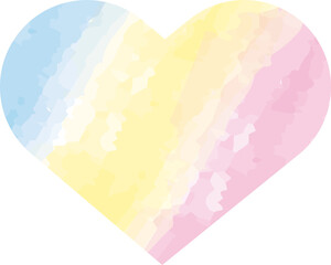 Wall Mural - Watercolor textured heart shape for valentines day, celebration, holiday, surprise event