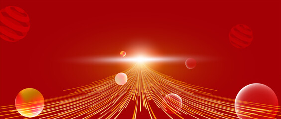 Wall Mural - red background with bubbles