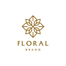 Abstract Flower Swirl Logo Icon Vector Design. Elegant Premium Ornament Vector Logotype Symbol.