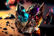 Nahaufnahme Kristalle Bunt Abstrakt Farbenprächtig Colorful Cristal Macro Generative AI Digital Art Cover Hintergrund Background Illustration