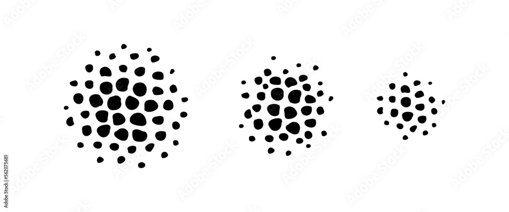 Abstract shape spray collection. Vector monochrome illustration set ...