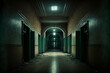 abandoned psychiatric asylum soviet haunted analogue style AI technology generated image