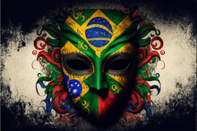 Realistic Mask 3D Brazilian Carnival Generated Image AI Technology