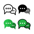 © Studio K - message icon set, chat simple flat line, and solid