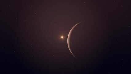 Wall Mural - View Of The Sun And Planet Mars From Space - animation
