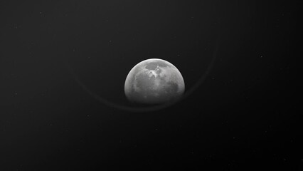 Wall Mural - Waning Gibbous Phase Of Moon. 