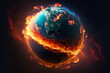 © Wagner - burning earth in fire imagem gerada tecnologia IA