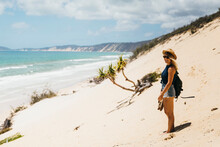 A Girl On A Huge Australian Beach