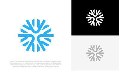 Wall Mural - snowflakes logo design vector