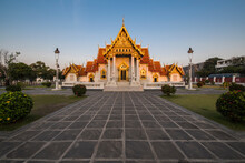 The Famous Temple Wat Benchamabophit In Bangkok