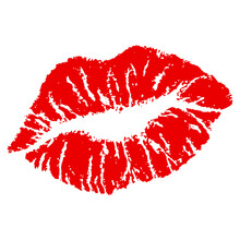 Lipstick Kiss Print On Transparent Background