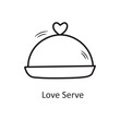 © Design Circle  - Love Serve vector outline hand draw Icon design illustration. Valentine Symbol on White background EPS 10 File