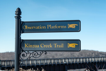 Kinzua state park direction sign.