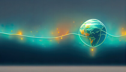 Wall Mural - Connection lines Globe