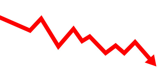 Poster - Crash chart arrow business financial background design template. Economy crisis recession concept.