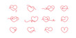 Zestaw serc - kolekcja płaskich ikon. Proste elementy do projektów - serce, miłość, walentynka, zdrowie, troska.