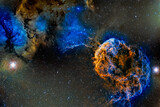 Fototapeta  - Cosmos, Universe, Jellyfish nebulae, galaxies in space, NASA. Abstract cosmos background