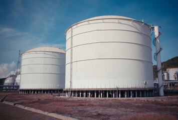 Wall Mural - Cold of tanks white in refineries