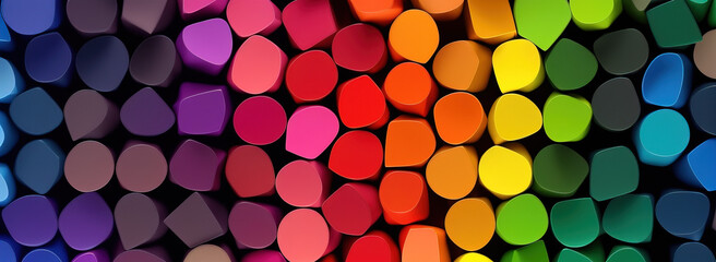 Crayons in a rainbow of colors background