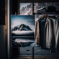 Wall Mural - photo shop for clothing,clothes shop on hanger at the modern shop boutique