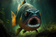 a large piranha swims towards you with its mouth open. Generative AI