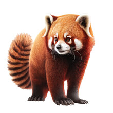 Red Panda In Wilderness Illustration On Isolated Background