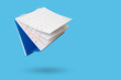 © Kwangmoozaa - White paper desk calendar flipping page isolated on blue background
