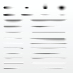 Wall Mural - shadow effect set. realistic blurred edges shadows of isolated templates. oval and rectangular drop 