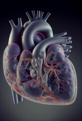 Fototapete - human heart anatomy
