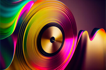 Aufkleber - Beautiful vinyl  tape in neon light. Minimalism retro style concept. 80s. Background pattern for design