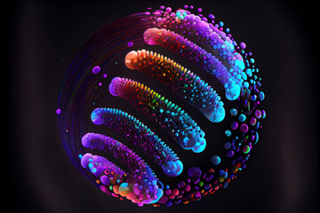Poster - beautiful abstract multi colored fingerprint and DNA molecule on background texture for design.