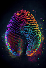 Leinwandbilder - beautiful abstract multi colored fingerprint and dna molecule on background texture for design.
