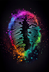 Leinwandbilder - beautiful abstract multi colored fingerprint and DNA molecule on background texture for design.