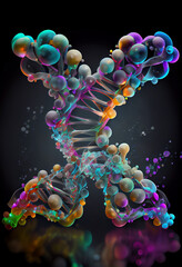 Poster - Beautiful abstract spirit dna molecule concept, contemporary colors and mood social background
