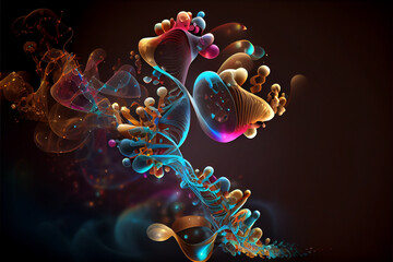 Poster - Beautiful abstract spirit dna molecule concept, contemporary colors and mood social background
