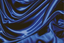 Blue Luxury Silk Background, Crumpled Blue Satin Texture Background Or Elegant Wallpaper Design, Background, Generative AI