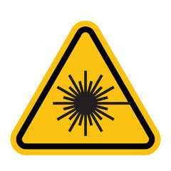 laser beam warning sign, hazard, vector illustration 