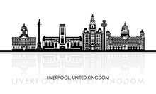Silhouette Skyline Panorama Of Liverpool, United Kingdom - Vector Illustration
