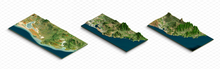 3d model of madagascar island, country in east africa. isometric map virtual terrain 3d for infograp
